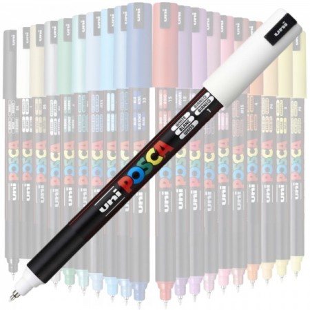 Marker UNI Posca, varf fin metalic, 0.7mm