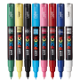 Marker UNI Posca PC-1M, varf rotund, 0.7mm, set 8 culori