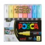 Marker UNI Posca PC-1M, varf rotund, 0.7mm, set 8 culori pastel