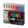 Marker UNI Posca PC-5M, varf rotund, 1.8-2.5mm, set 8 culori