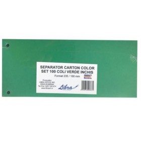 Separator de carton cu 2 perforatii, A7, culori aprinse, 100 buc/set