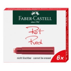 Patroane cerneala Faber-Castell, cerneala rosie, 6 bucati/set