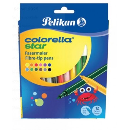 Carioci colorate Pelikan Colorella Star, 12 culori
