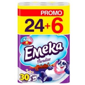 Hartie igienica Emeka, 3 straturi, 24 + 6 role/bax