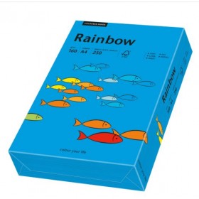 Hartie copiator Rainbow A4, albastru intens, 250 coli/top, 160gr/mp