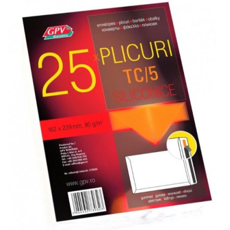 Plic siliconic C5T, alb, 80gr/mp, 162x229mm, 25 buc/set