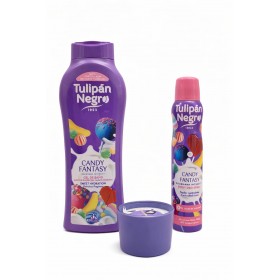 Set cadou Tulipán Negro Candy Fantasy + Lumânare (cu pungă transparentă)
