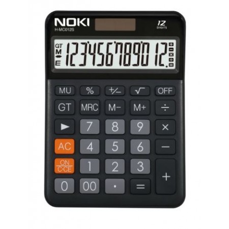 Calculator de birou Noki H-MC012S, 12 digiti, alimentare baterie + solar, ecran inclinat