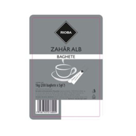 Zahar alb sticks, 200 baghete/5gr, 1kg, Rioba