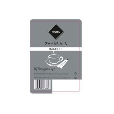 Zahar alb sticks, 200 baghete/5gr, 1kg, Rioba