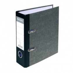 Biblioraft carton Noki, A4, portret, 5 cm, inele metalice, negru marmorat