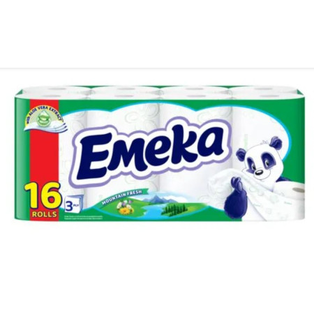 Hartie igienica Emeka, mountain fresh, 3 straturi, 16 role/bax