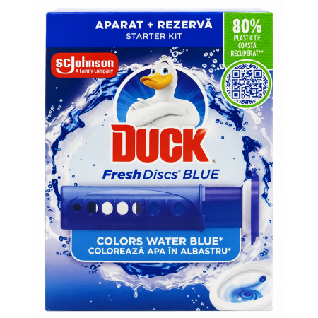 Odorizant gel pentru vasul toaletei, Duck Fresh Discs Ocean, 36 ml