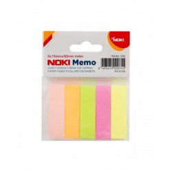 Index adeziv Noki, 500 coli, 15x50mm, hartie, 5 culori neon