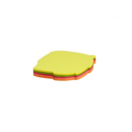 Notes Adezive Frunza,  5 culori neon, 75x75mm, 100 coli